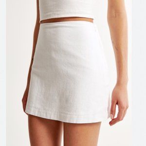 Abercrombie White Linen Blend Mini Skort / Skirt - XL